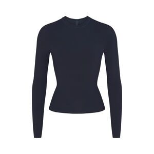 SKIMS Navy cotton jersey long sleeve